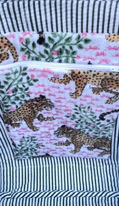 Lady Velvet Vintage <b>Tote</b> <b>Bag</b> Zipper Closure Canvas Lining Block Printed Floral Kantha Design Lightweight Customizable Size - Product Image 3