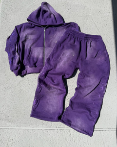 Custom <b>Vintage</b> Streatwear Heavy Weight <b>Zip</b> <b>up</b> Jacket Dtg Print Zipper French Terry Acid Wash Distressed <b>Hoodie</b> - Product Image 3