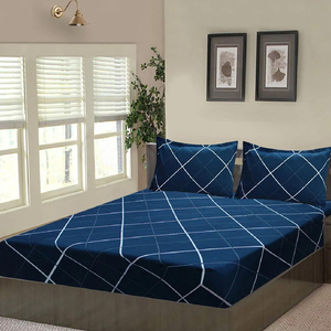 Draps ajustés de qualité supérieure pour lit Queen Size, 100% coton, draps de lit en tricot, ensemble de draps avec élastique, en vente avec la meilleure qualité - Product Image 2