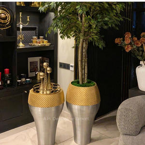 Jarrón de Metal para Entrada de Oficina y Macetas con Nuevo Diseño, Jarrón de Flores Decorativo de Acero Inoxidable para Hogar y Jardín - Product Image 2