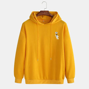 Sweat à capuche pull-over en mélange de coton pour homme, style vintage, épaules tombantes, coupe oversize, 340 GSM, molleton épais, couleur unie, hiver, vente en gros - Product Image 4