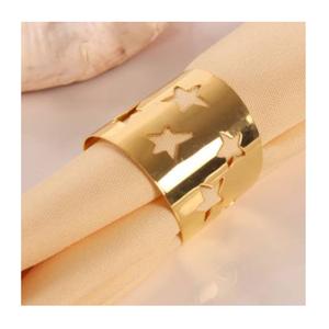 Anneau de serviette de table décoratif design vintage Anneau de serviette en métal de qualité supérieure avec découpe en étoile Porte-mouchoirs en prix de gros - Product Image 1