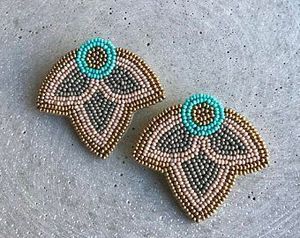 Handmade Earrings with Colorful <b>Thread</b> and <b>Beads</b> - Product Image 2