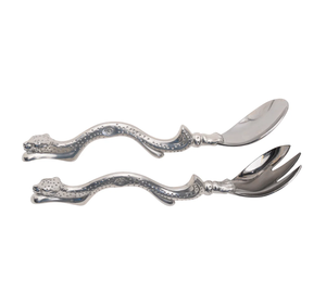 Cuchara para servir ensalada de fideos de acero inoxidable de alta tendencia con juegos de cubiertos de servidor con mango de diseño de serpiente - Product Image 1