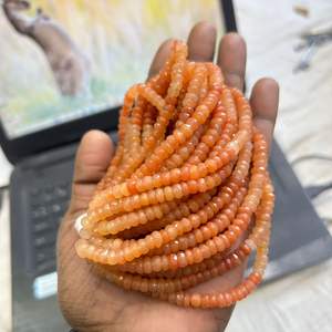 ซื้อลูกปัดธรรมชาติ Carnelian rondelle AAA Carnelian rondelle เรียบ - Product Image 1