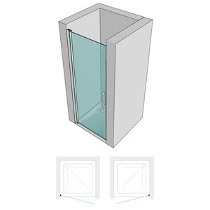 Porta doccia in radica S109T 6mm cromata incernierata in vetro trasparente 70cm tipo di dimensione regolabile - Product Image 2