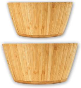 Small Acacia <b>Wood</b> <b>Bowl</b> Serving Set Natural Disposable <b>Fruit</b> or Salad <b>Bowl</b> for Holiday Housewarming or Wedding Gift - Product Image 3