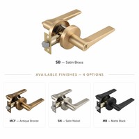 Ensemble de poignées de porte à clé en laiton satiné, serrure conique lisse pour porte extérieure