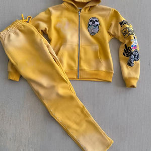 Conjunto Deportivo Personalizado de Algodón 100% de Primera Calidad con Lavado Ácido, Pantalones Acampanados, Color Sólido, Talla XL, Informal, para Invierno, con Logotipo, del Mejor Fabricante - Product Image 2