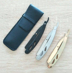 Afeitadora de peluquero plegable profesional de acero inoxidable, maquinilla de afeitar recta para una depilación corporal segura, afeitado de cejas y cabello - Product Image 5