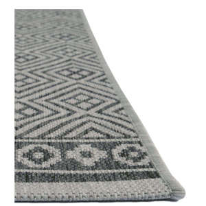Tapis en polypropylène tissé plat imperméable pour intérieur et extérieur Netline Home County Geo Grey - Product Image 4