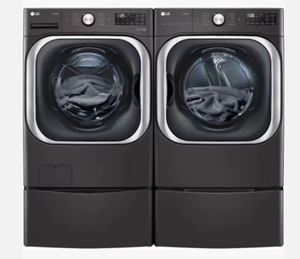 High Quality Side-by-Side on Storage <b>Drawer</b> Pedestal Front Load Washer and Electric Dryer <b>Set</b> in Black Steel Brand original - Product Image 1