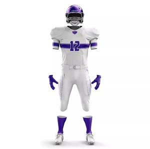 Ensemble d'uniformes de football américain personnalisés de haute qualité : maillot, pantalon, casque, numéro, en polyester respirant et épais, par sublimation - Product Image 6