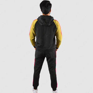 ชุดซ้อมฟุตบอลสำหรับผู้ชายชุดวอร์มฟุตบอลมีซิปพิมพ์ลายสีพื้น - Product Image 3