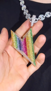 Colgante de diamante helado unisex Chapado en plata de ley 925 personalizado joyería de moda hip hop con material de aleación - Product Image 3