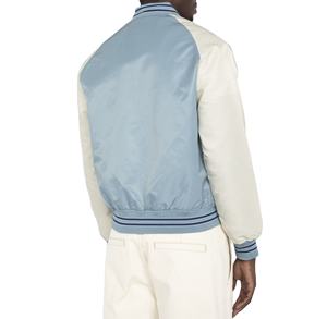 Chaqueta universitaria de satén con estampado de logotipo OEM Chaqueta de béisbol universitaria de bombardero unisex personalizada para ropa de calle Clubwear o uso en equipo - Product Image 6