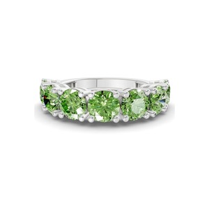 Anillo Redondo Verde Océano Refinado con Diamante Cultivado en Laboratorio de 1.00 Ct Tw, Oro Sólido de 14K, Color Verde Océano, Claridad VS, 7 Diamantes, Estilo Costero Moderno - Product Image 2