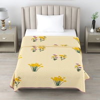 Couette réversible 100% coton faite à la main |   Motif matelassé |   Respirant, écologique, hypoallergénique, classique, toutes saisons, lavable en machine