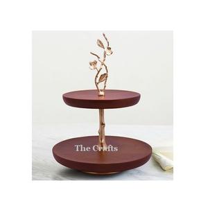 Soporte de pastel de forma redonda de diseño maravilloso con Servidor de pastel de aperitivos de doble nivel para vajilla y artículos de hotel - Product Image 2