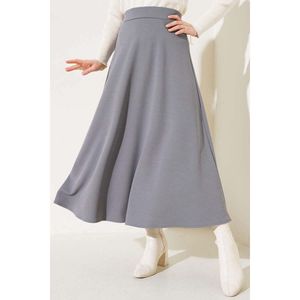 Women's Gray <b>Straight</b> Flared <b>Skirt</b> - Product Image 1