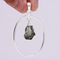 Collection Premium naturel brut forme libre authentique collier pendentif en moldavite plaqué argent collier pendentif chaîne collier