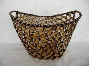 Bandeja de Cestas tejidas a mano con jacinto de agua a precio económico, mango cómodo para dormitorio, sala de estar, organización de baño - Product Image 4