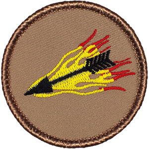 Patch brodé à coudre Flaming Tomahawk Patrol, diamètre carré de 2 pouces, avec perles brodées - Product Image 4
