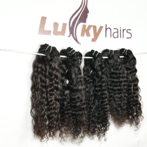 วิกผมลอนแบบอินเดียผมต่อแบบมัดผมลอนคลื่นสีดำธรรมชาติแบบ100% - Product Image 4
