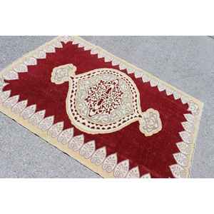 Tapis turc vintage 4,6x6,4 pieds, tapis en laine rouge - Product Image 3