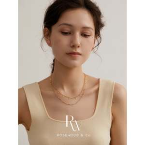 Set Collana 2-in-1 Impermeabile con Perline e Paillettes, Gioielli in Titanio Inossidabile - Design Raggi di Sole Celesti - Product Image 1