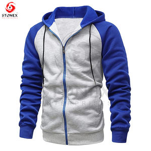 เสื้อมีฮู้ดแบบซิปคู่สำหรับผู้ชายเสื้อครอปแบบซิปรูดซิปหน้าทำจากผ้าฝ้าย - Product Image 3
