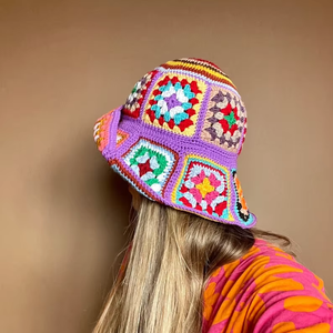 Sombrero de Pescador para Mujer, Hecho a Mano, de Hilo de Algodón y Lino, 54-56 cm, Primavera/Verano, Estilo Vintage, Patrón a Cuadros, Estilo Europeo Americano - Product Image 6