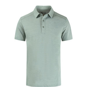 Gran oferta, camisetas de polo de trabajo diario simples de seda de alta calidad, antiarrugas, logotipo personalizado, botón estampado, Spandex, Golf para camiseta de Polo - Product Image 3