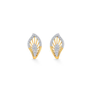 Pendientes de Aro Dorados con Borlas de Diamantes para Mujer con Huggies - Product Image 2