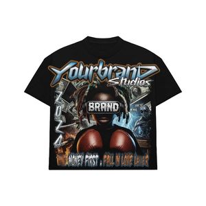 Factory Custom High Quality 100% Cotton/ Polyester 280Gsm <b>Drop</b> Shoulder Regular Fit Anti-Pilling O-Neck Solid Pattern T-Shirt - Product Image 3