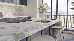 แผ่นควอตซ์พิมพ์ลายอาร์เปลส์สำหรับเคาน์เตอร์ครัวและท็อปโต๊ะเครื่องแป้ง หนา 2 ซม. 3 ซม. ขัดเงา หินสำเร็จรูปสำหรับใช้ในงานก่อสร้าง - Product Image 4