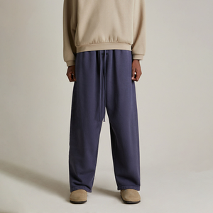 กางเกงสเวตเตอร์ผ้าฝ้ายแบบมีเชือกผูกสำหรับทุกเพศกางเกงสตรีทแวร์ผ้าคอตตอนลายปักแบบกำหนดเอง - Product Image 4