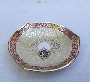 Bol en laiton fait main de vente chaude Design en relief en forme de rond doré Design attrayant bol de service. - Product Image 3