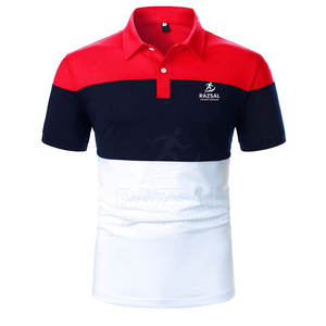 ¡Gran oferta de calidad superior para hombres para Polos 100% algodón transpirable y ajustado patrón sólido tejido de punto estilo caliente! - Product Image 1