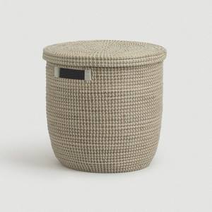 Nouveauté Panier en jonc de mer tressé avec couvercle hermétique Rangement rond durable pour les importateurs en gros à la recherche de commandes en gros à bas prix - Product Image 3