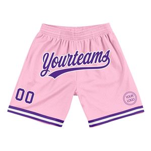 Industrie Direct Engro Sportswear Custom Light <b>Pink</b> Purple-White Authentic Throwback Basketball <b>Shorts</b> Solid Basketball <b>Shorts</b> - Product Image 1