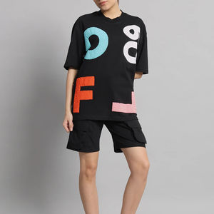 Ensemble femme col rond, ensemble de vêtements décontractés respirant à manches courtes et short, ensemble de t-shirt et short pour femme - Product Image 5