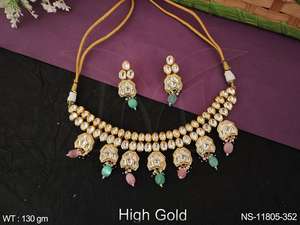 Kundan jewelry ensemble de colliers fantaisie en or - Product Image 5