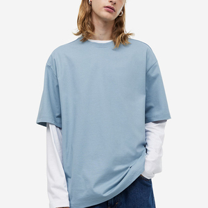 Camiseta de hombre de gran tamaño de algodón 100% pesado 280gsm-320gsm rápido personalizado, Camiseta de punto de poliéster/material de algodón - Product Image 1