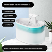 Distributeur d'eau transparent pour animaux de compagnie en gros, pompe silencieuse 23 dB, robinet à débit continu, circulation automatique, filtration pour chiens et chats
