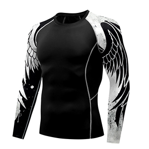 Summer Men Long Sleeve Upf 50+ Sun Compression Shirts Swimsuit Rash Guards Surfing <b>Wetsuit</b> Bodybuilding Sports Workout Tee Tops - Product Image 5