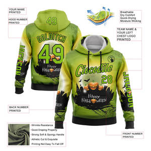 Sweat à capuche oversize pour homme, design d'horreur, hiver, coton/laine de bambou lourd, 340 g/m², broderie, logo personnalisé, imperméable - Product Image 2