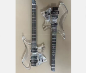 Guitarra eléctrica OEM lista para envío, modelo Single Double ST de 39 pulgadas, nivel básico, acrílico/madera, 6 cuerdas, para principiantes. - Product Image 3