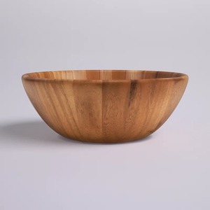 Tazón de Madera de Acacia Natural Hecho a Mano de Primera Calidad para Ensalada, Pasta o Frutas, Disponible a Precio de Fábrica - Product Image 1