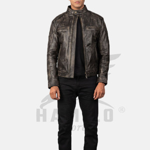 Men's Leather Jacket for Biker <b>Distressed</b> Genuine Lambskin <b>Top</b> Quality Material - Wholesale Price - Product Image 6